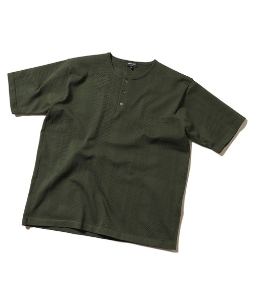 MEN'S BIGI（メンズビギ）の「12Gニット/アイレットストライプ天竺 ヘンリーネックニット（Tシャツ/カットソー・メンズ・ライトグレー/カーキ/ターコイズブルー/マスタード・02/03）」の20枚目の写真