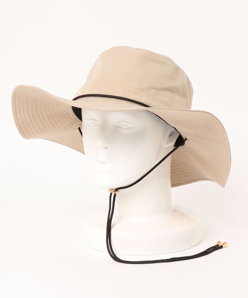 mimis（ミイーミイーズ）の「ソフト中折れ(ひも付き）サファリハット　接触冷感ＵVカット帽子（ハット・レディース・ミント/ベージュ/ブラック・FREE）」の3枚目の写真