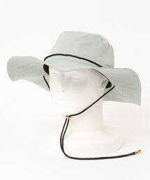 ソフト中折れ(ひも付き）サファリハット　接触冷感ＵVカット帽子