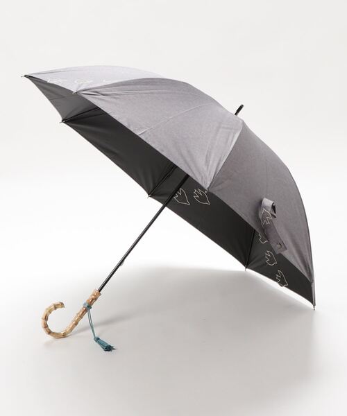 studio CLIP（スタディオクリップ）の「鳥刺繍日傘（長傘・レディース・ブルー/グレー・FREE）」の2枚目の写真