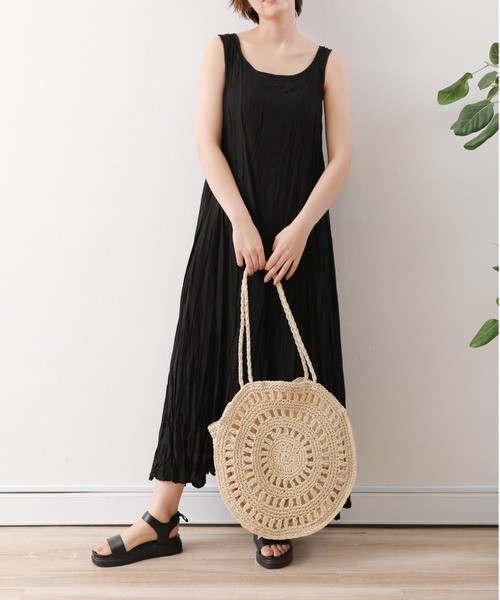 sakishimatokyo(サキシマトーキョー)の「「ワッシャープリーツワンピース」(ワンピース・レディース・ベージュ/グリーン/ブラック・FREE)」の2枚目の写真