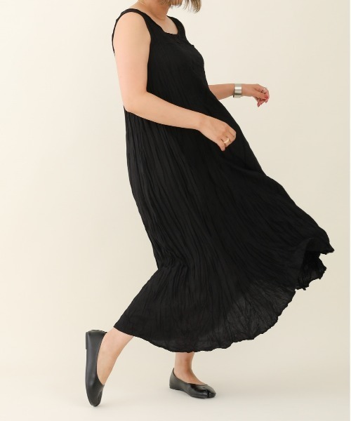 sakishimatokyo(サキシマトーキョー)の「「ワッシャープリーツワンピース」(ワンピース・レディース・ベージュ/グリーン/ブラック・FREE)」の7枚目の写真