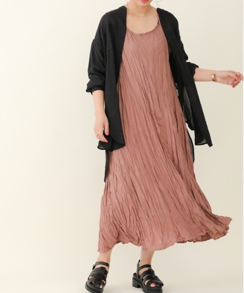 sakishimatokyo(サキシマトーキョー)の「「ワッシャープリーツワンピース」(ワンピース・レディース・ベージュ/グリーン/ブラック・FREE)」の9枚目の写真