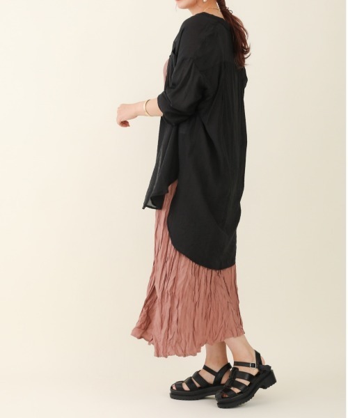 sakishimatokyo(サキシマトーキョー)の「「ワッシャープリーツワンピース」(ワンピース・レディース・ベージュ/グリーン/ブラック・FREE)」の11枚目の写真