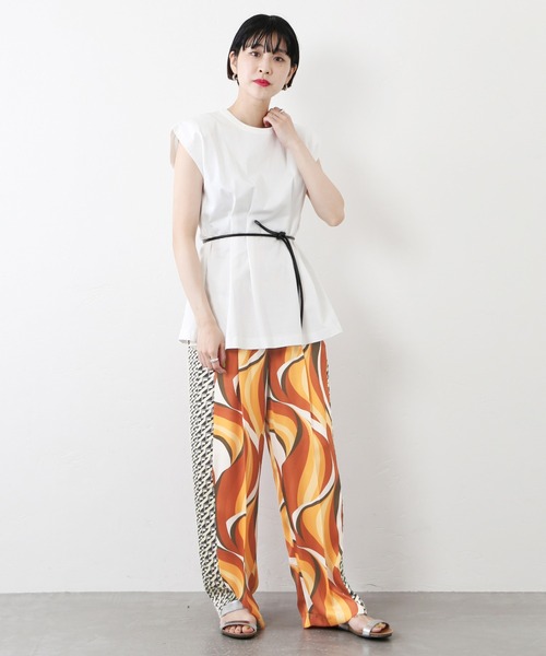 JOURNAL STANDARD(ジャーナルスタンダード)の「【Ayumi.HxJOURNALSTANDARD】ドッキングプリントパンツ◆(その他パンツ・レディース・オレンジ/グリーン・38/36)」の12枚目の写真