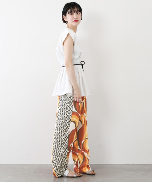 JOURNAL STANDARD(ジャーナルスタンダード)の「【Ayumi.HxJOURNALSTANDARD】ドッキングプリントパンツ◆(その他パンツ・レディース・オレンジ/グリーン・38/36)」の3枚目の写真