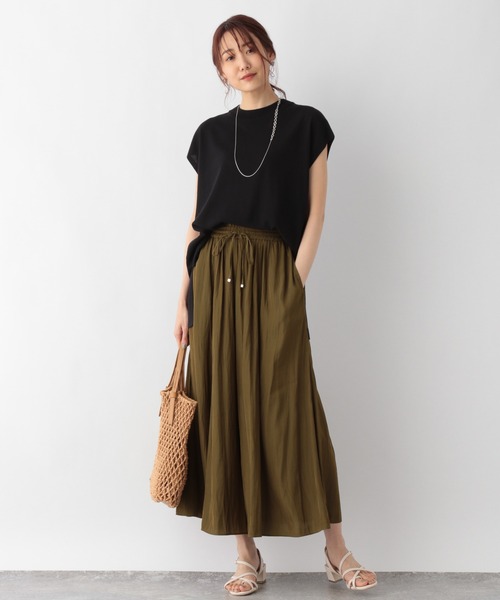 GLOBAL WORK（グローバルワーク）の「リラックス美人フレンチプルオーバー/951511（Tシャツ/カットソー・レディース・ブラック/アイボリー/グリーン系その他3・FREE）」の8枚目の写真