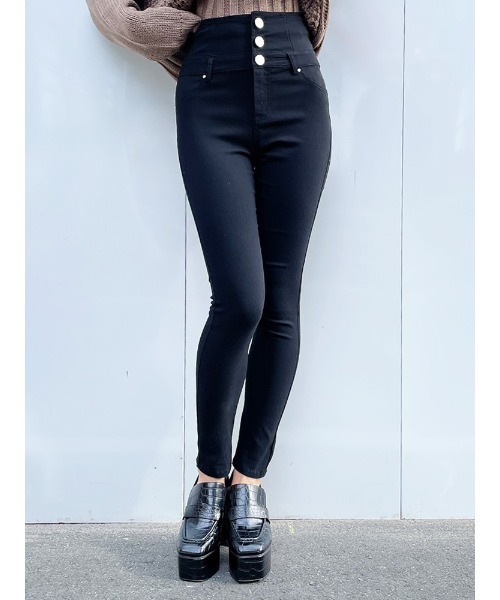 ENVYM(アンビー)の「ハイウエストボタンジェギンス(その他パンツ・レディース・ブラック・S/M)」の9枚目の写真
