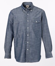 スラブデニム ボタンダウンシャツ