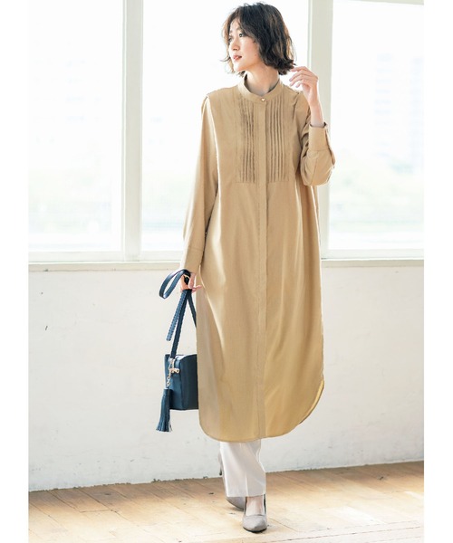 GeeRA(ジーラ)の「ピンタック使いロングワンピース(ワンピース・レディース・ブラック/ベージュ・MEDIUM/XX-LARGE/X-LARGE/LARGE)」の7枚目の写真