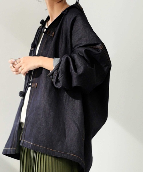 antiqua（アンティカ）の「チャイナデニムジャケット（デニムジャケット・レディース・ノンウォッシュ・FREE）」の5枚目の写真