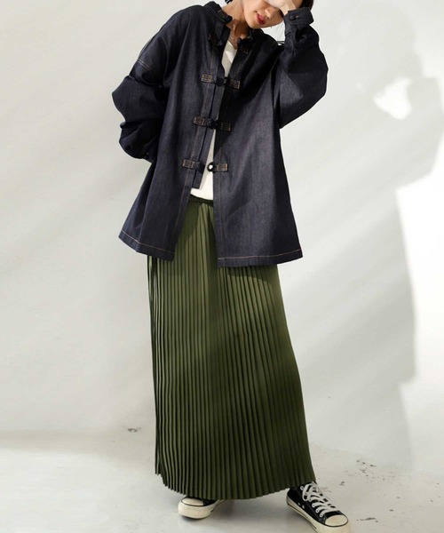 antiqua（アンティカ）の「チャイナデニムジャケット（デニムジャケット・レディース・ノンウォッシュ・FREE）」の6枚目の写真