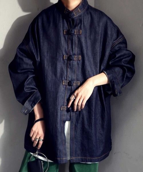 antiqua（アンティカ）の「チャイナデニムジャケット（デニムジャケット・レディース・ノンウォッシュ・FREE）」の9枚目の写真