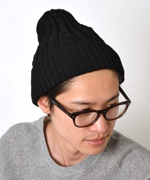SHIPS（シップス）の「SCO: ケーブル編み ニット キャップ（ニットキャップ/ビーニー・メンズ・チャコールグレー/ブラック/カーキ/ネイビー・ONE SIZE）」の2枚目の写真