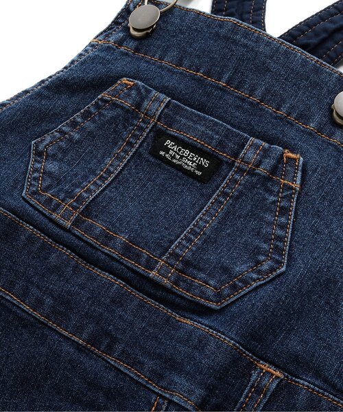 BREEZE（ブリーズ）の「後ろスリットジャンスカ（ジャンパースカート・キッズ・インディゴブルー/ベージュ・130/140/120/100/110/90/80）」の3枚目の写真