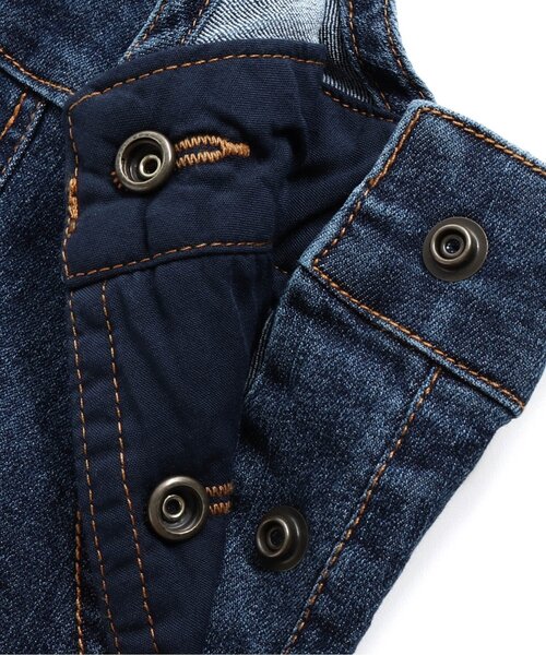 BREEZE（ブリーズ）の「後ろスリットジャンスカ（ジャンパースカート・キッズ・インディゴブルー/ベージュ・130/140/120/100/110/90/80）」の6枚目の写真