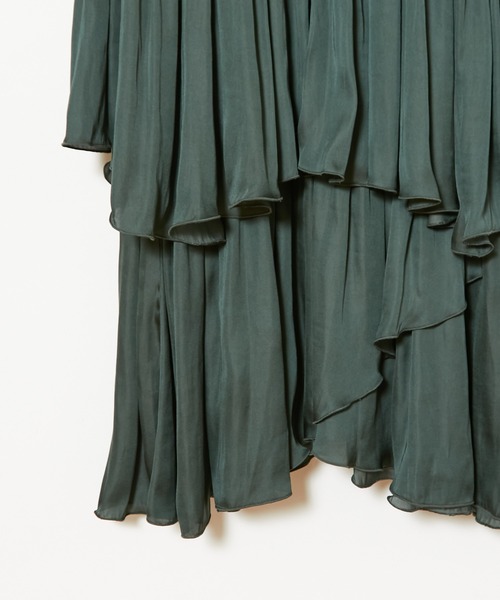 CIAOPANIC（チャオパニック）の「サテンティアードマキシスカート（スカート・レディース・ブラック/オリーブ/ピンク/アイボリー・FREE）」の16枚目の写真