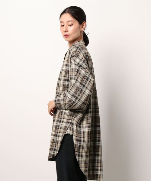 DouDou（ドゥドゥ）の「カルゼチェックシャツ BLK（シャツ/ブラウス・レディース・ブラック・FREE）」の3枚目の写真