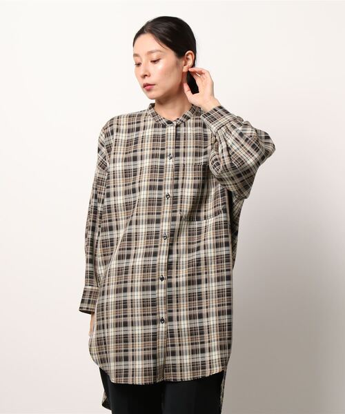 DouDou（ドゥドゥ）の「カルゼチェックシャツ BLK（シャツ/ブラウス・レディース・ブラック・FREE）」の4枚目の写真