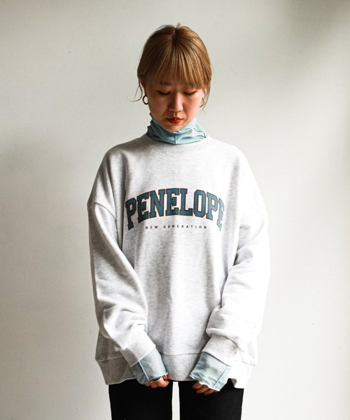 feepur(フェピュール)の「カレッジロゴオーバースウェット(スウェット・レディース・グリーン/ネイビー/オフホワイト/杢グレー・MEDIUM)」の3枚目の写真