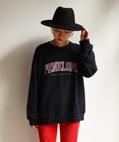 feepur(フェピュール)の「カレッジロゴオーバースウェット(スウェット・レディース・グリーン/ネイビー/オフホワイト/杢グレー・MEDIUM)」の4枚目の写真