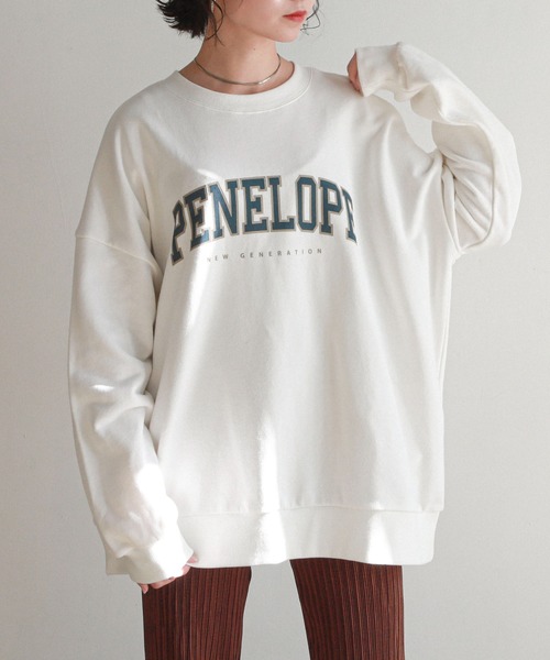 feepur(フェピュール)の「カレッジロゴオーバースウェット(スウェット・レディース・グリーン/ネイビー/オフホワイト/杢グレー・MEDIUM)」の2枚目の写真