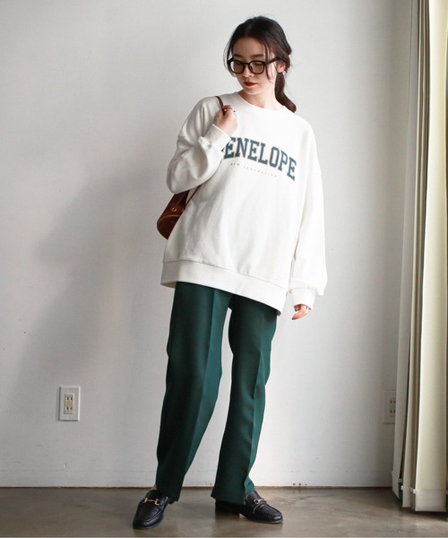 feepur(フェピュール)の「カレッジロゴオーバースウェット(スウェット・レディース・グリーン/ネイビー/オフホワイト/杢グレー・MEDIUM)」の5枚目の写真