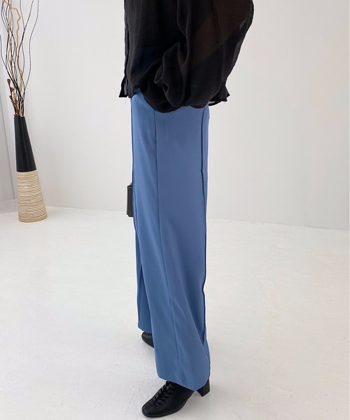 StyleSea(スタイルシー)の「ツイルセンターバギーパンツ(スラックス・レディース・ダークブラウン/パープル/ライトベージュ/グレイッシュブルー・MEDIUM)」の15枚目の写真