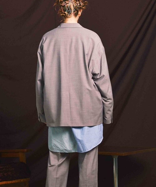 MAISON SPECIAL（メゾンスペシャル）の「《ユニセックスアイテム》マルチファブリックストレッチプライムオーバーダブルテーラードジャケット 【MAISON SPECIAL/メゾンスペシャル】（テーラードジャケット・メンズ・カーキ/ブラック/チャコールグレー/グレー・1/0/2）」の11枚目の写真