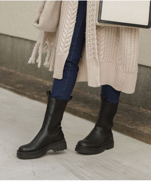 La-gemme（ラジェム）の「サイドゴアロングブーツ（ブーツ・レディース・ホワイト/ブラック・35/36/37/38/39/40）」の20枚目の写真