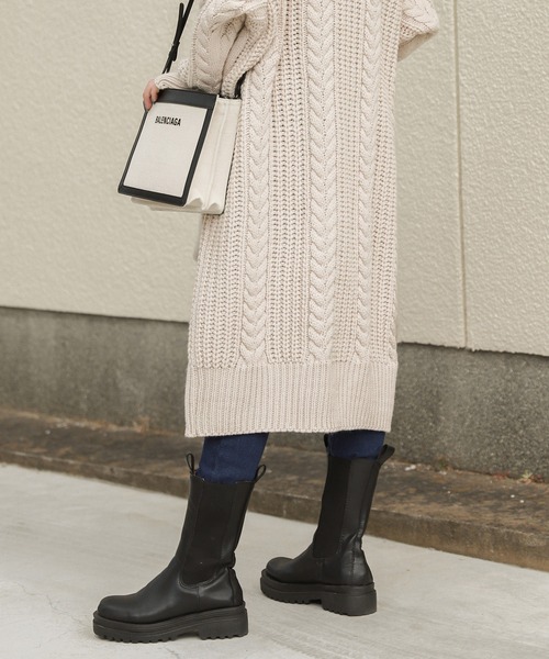 La-gemme（ラジェム）の「サイドゴアロングブーツ（ブーツ・レディース・ホワイト/ブラック・35/36/37/38/39/40）」の5枚目の写真