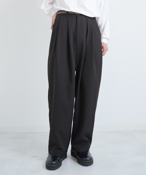 EDDEN ELLEN(エデンエレン)の「【EDDEN ELLEN】テーパードワイドスラックス(スラックス・メンズ・ライトグレー/ブラック/ライトベージュ/モカ・SMALL/MEDIUM/LARGE/X-SMALL)」の2枚目の写真