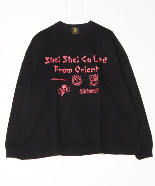 shei shei co LTD（シェイシェイシーオーエルティディ）の「【 shei shei co., Ltd】SHEI SHEI FLYER L/S TEE（Tシャツ/カットソー・メンズ・ホワイト/ブラック・ONESIZE）」の2枚目の写真