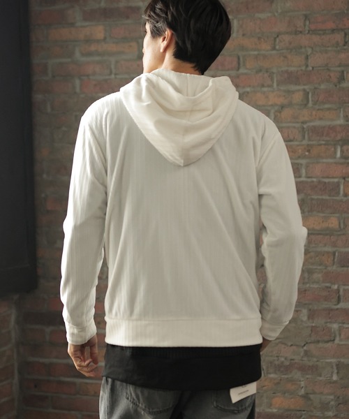 UNION STATION（ユニオンステーション）の「ベロアストライプZIPパーカー（パーカー・メンズ・ベージュ/ブラウン/オフホワイト・LL/M/L）」の8枚目の写真