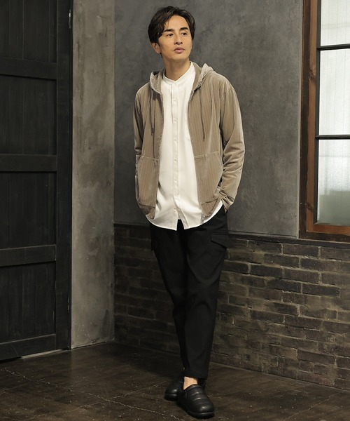 UNION STATION（ユニオンステーション）の「ベロアストライプZIPパーカー（パーカー・メンズ・ベージュ/ブラウン/オフホワイト・LL/M/L）」の7枚目の写真