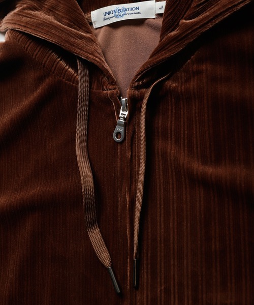 UNION STATION（ユニオンステーション）の「ベロアストライプZIPパーカー（パーカー・メンズ・ベージュ/ブラウン/オフホワイト・LL/M/L）」の13枚目の写真