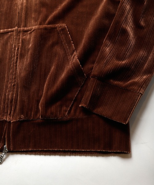 UNION STATION（ユニオンステーション）の「ベロアストライプZIPパーカー（パーカー・メンズ・ベージュ/ブラウン/オフホワイト・LL/M/L）」の15枚目の写真