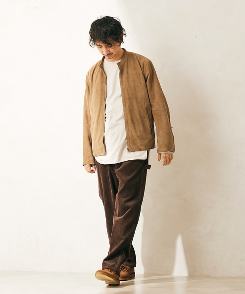 JOURNAL STANDARD relume(ジャーナルスタンダード レリューム)の「◆SUEDE RIDERS JACKET/スウェード ライダースジャケット(ライダースジャケット・メンズ・ベージュ・MEDIUM/LARGE)」の8枚目の写真
