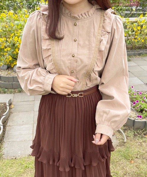 apres jour(アプレジュール)の「ピーチクロスフリルブラウス【ZOZOTOWN限定アイテム】(シャツ/ブラウス・レディース・ピンクベージュ/ブルー/アイボリー/モカ・X-LARGE/フリー)」の17枚目の写真