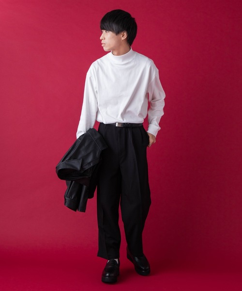 WEGO by こーせ（ウィゴーバイコーセ）の「∴WEGO by こーせ/モックネックロングスリーブカットソー（Tシャツ/カットソー・メンズ・ブラック/ホワイト・MEDIUM/LARGE）」の10枚目の写真