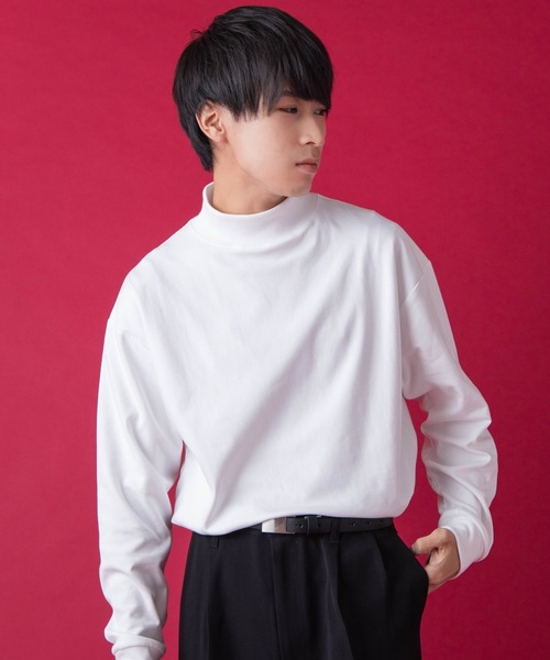 WEGO by こーせ（ウィゴーバイコーセ）の「∴WEGO by こーせ/モックネックロングスリーブカットソー（Tシャツ/カットソー・メンズ・ブラック/ホワイト・MEDIUM/LARGE）」の7枚目の写真