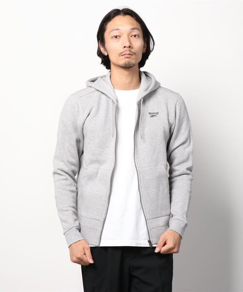 Reebok(リーボック)の「 アイデンティティ ジップアップ フーディー / Identity Zip-Up Hoodie(パーカー・メンズ・ヘザーグレー/ブラック・LARGE/MEDIUM/SMALL/X-SMALL/X-LARGE/XXX-LARGE/XX-LARGE)」の14枚目の写真