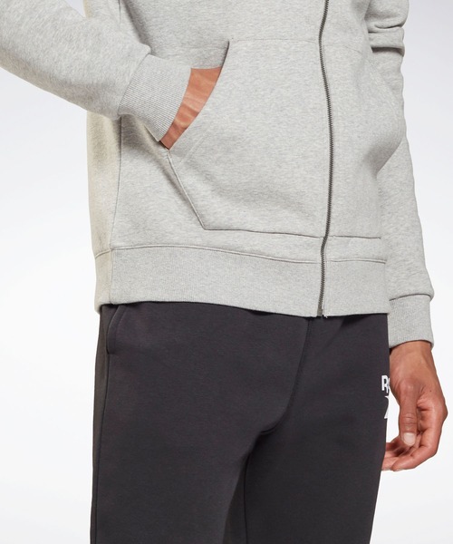 Reebok(リーボック)の「 アイデンティティ ジップアップ フーディー / Identity Zip-Up Hoodie(パーカー・メンズ・ヘザーグレー/ブラック・LARGE/MEDIUM/SMALL/X-SMALL/X-LARGE/XXX-LARGE/XX-LARGE)」の7枚目の写真