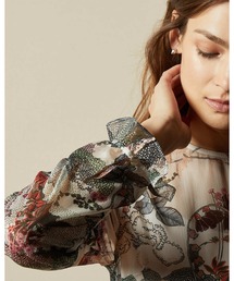 【美品】テッドベーカーTED BAKER フラワープリント ラダーレース ドレス Ted Baker（テッドベーカー）の「ABRIEE フラワープリント