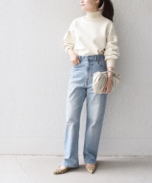 SHIPS（シップス）の「*〈手洗い可能〉ダンボールリブタートル◇（スウェット・レディース・チャコールグレー/ライトブルー/ベージュ/オフホワイト/ライトイエロー・ONE SIZE）」の14枚目の写真