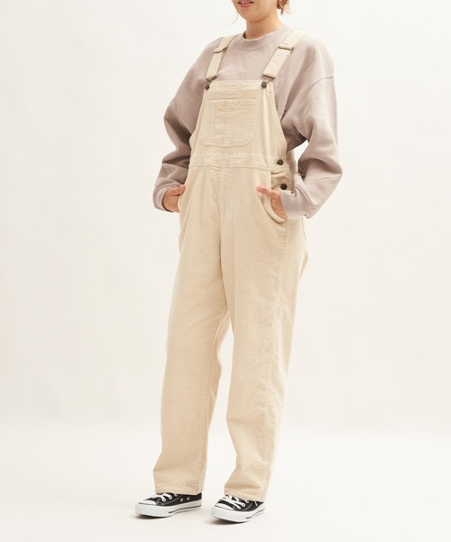 RUGGEDWORKS（ラゲッドワークス）の「《親子お揃い》　太畝ストレッチコーデュロイオーバーオール（ママ用）（その他パンツ・レディース・アイボリー/ブラウン・FREE）」の7枚目の写真