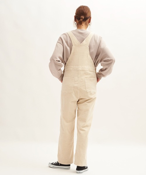 RUGGEDWORKS（ラゲッドワークス）の「《親子お揃い》　太畝ストレッチコーデュロイオーバーオール（ママ用）（その他パンツ・レディース・アイボリー/ブラウン・FREE）」の4枚目の写真
