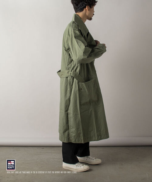 GLOSTER(グロスター)の「【ROYAL NAVY/ロイヤル ネイビー】MOTORCYCLE COAT モーターサイクルコート(その他アウター・メンズ・ネイビー/セージグリーン・MEDIUM)」の3枚目の写真