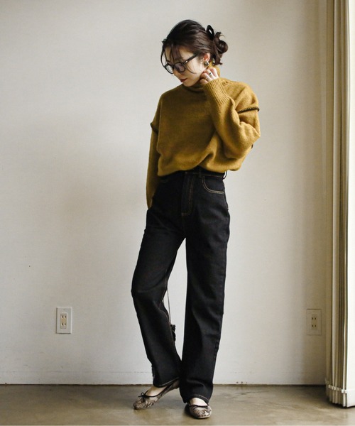 feepur（フェピュール）の「ハイウエストストレートデニム（デニムパンツ・レディース・ネイビー/グレー系その他/シルバーグレー/ブラック・MEDIUM/SMALL）」の7枚目の写真