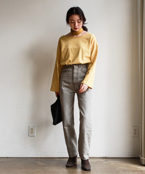 feepur（フェピュール）の「ハイウエストストレートデニム（デニムパンツ・レディース・ネイビー/グレー系その他/シルバーグレー/ブラック・MEDIUM/SMALL）」の20枚目の写真